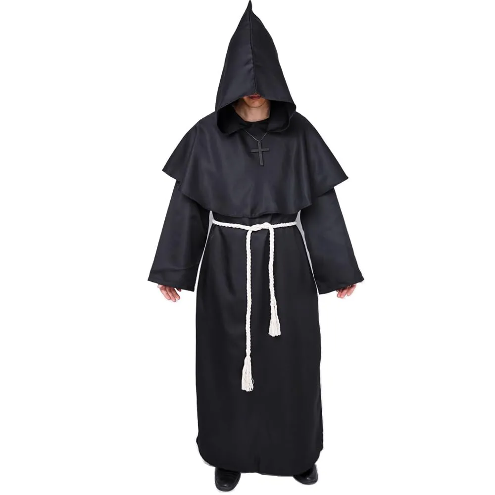 Costume da Monaco Myir JUN - Accappatoio Frate Medievale Rinascimentale per Halloween e Carnevale