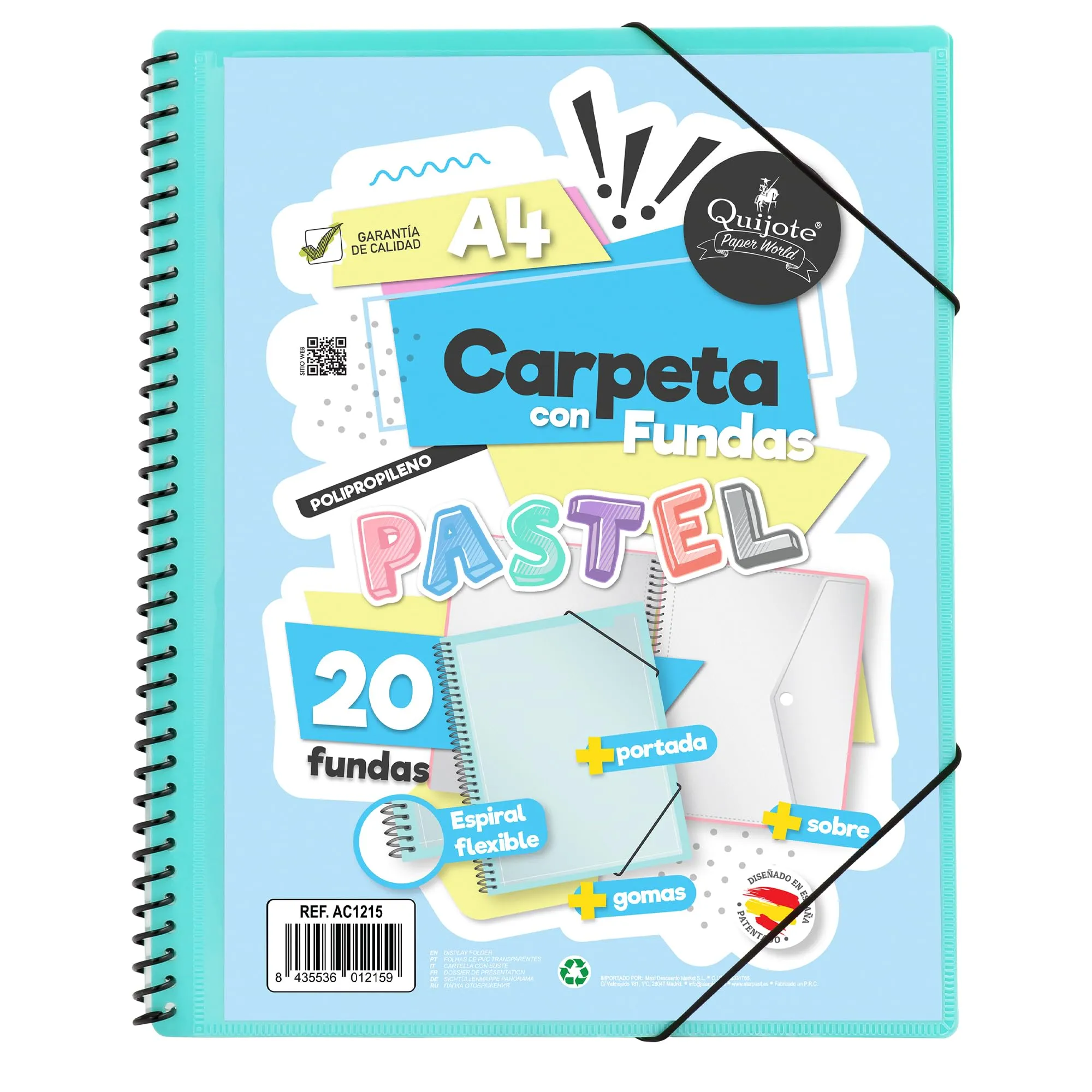 Starplast Cartella Portadocumenti con Buste a Spirale Flessibile A4 Verde
