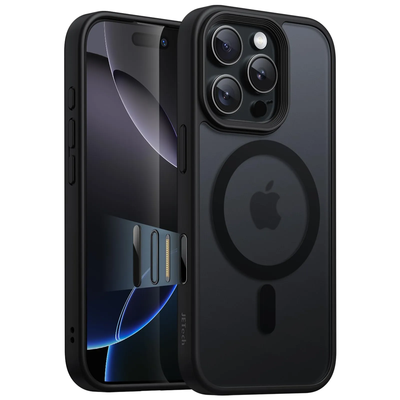 JETech Cover Magnetica per iPhone 16 Pro (6,3") - Titanio Nero