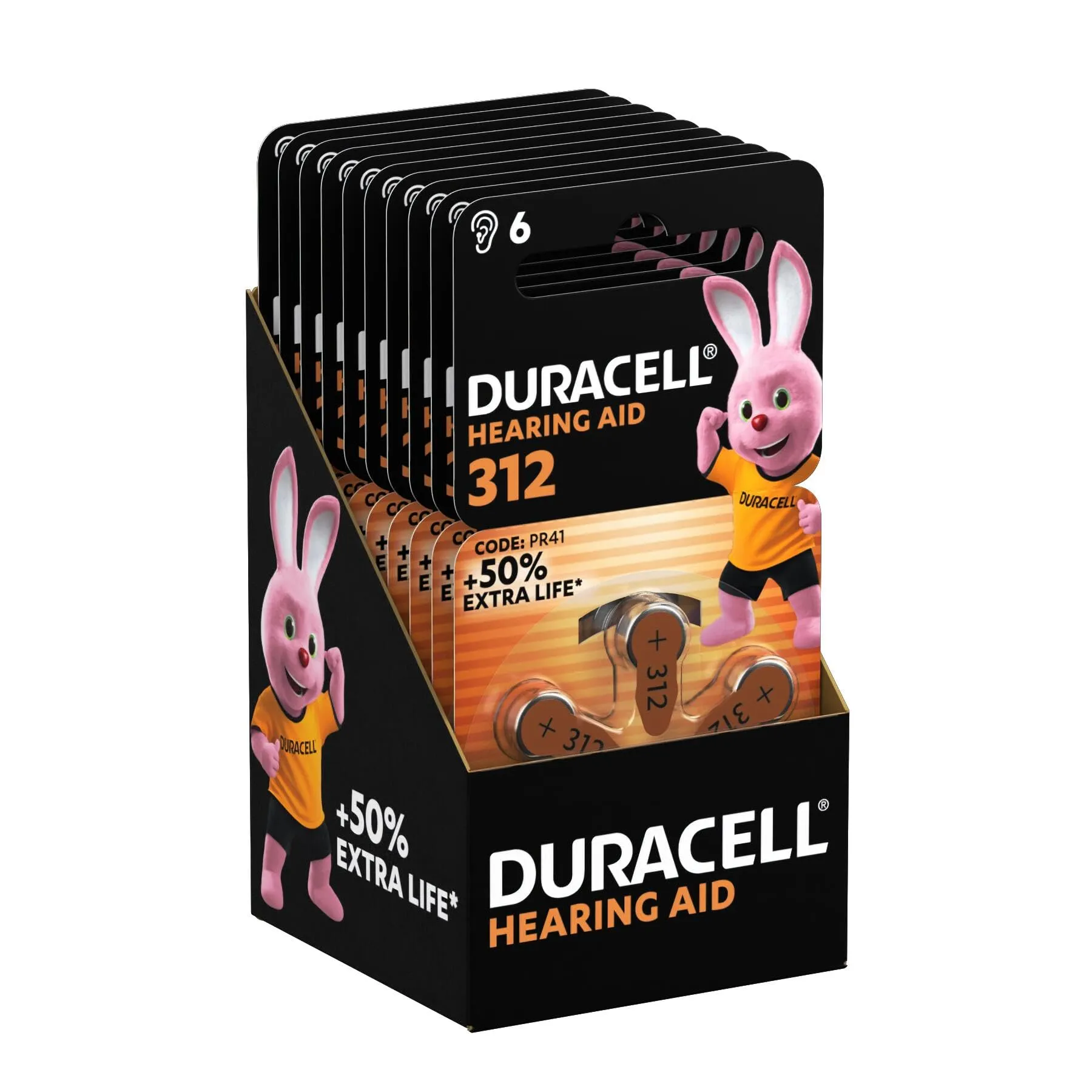 Duracell Batterie per Apparecchi Acustici 312 - Confezione da 60