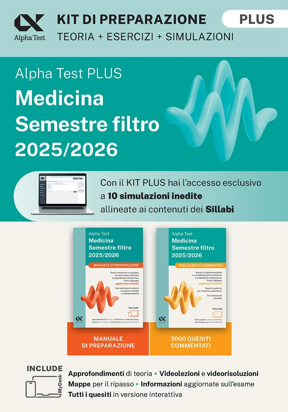 Alpha Test Plus Medicina Semestre Filtro 2025/2026: Kit di Preparazione Plus 2025 Edizione MyDesk