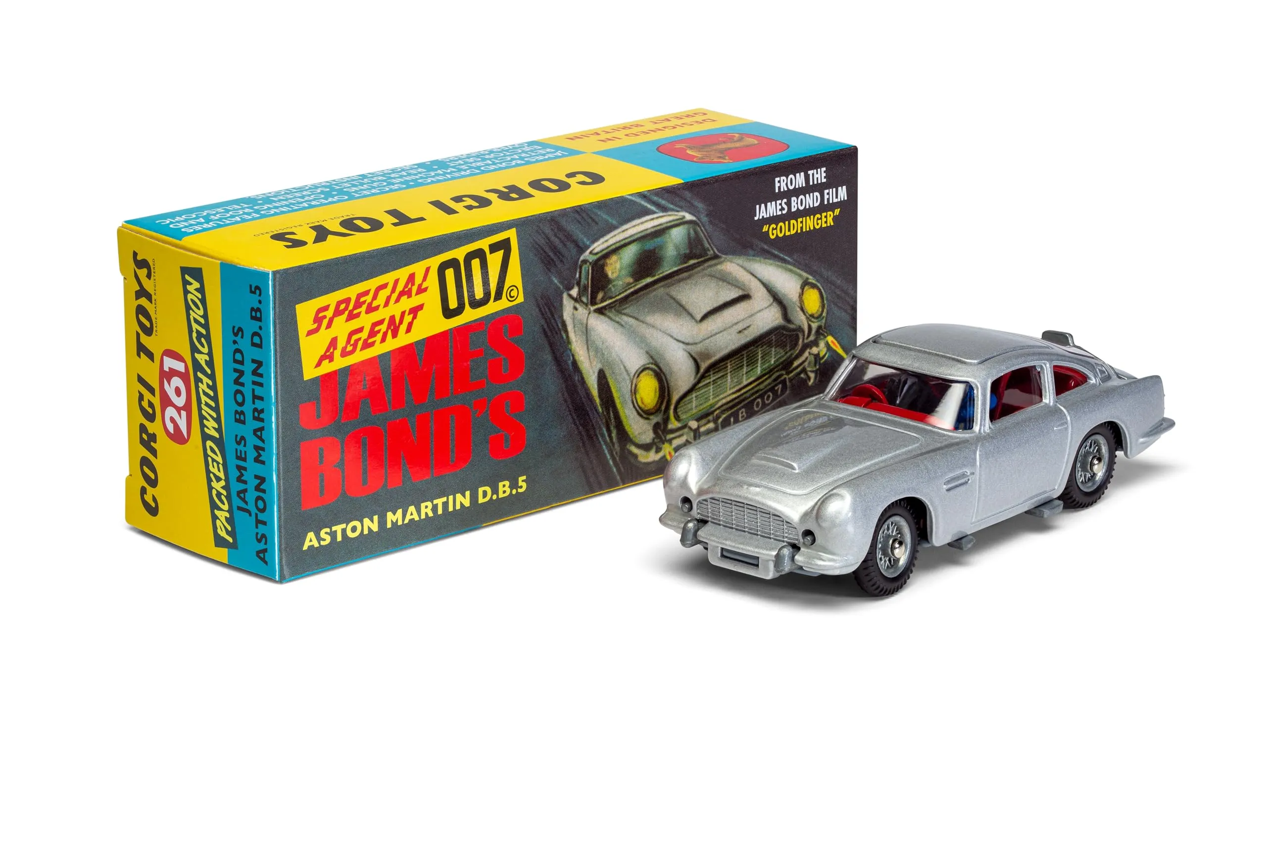 Corgi RT26101S James Bond Aston Martin DB5 - Argento Pressofuso Scala