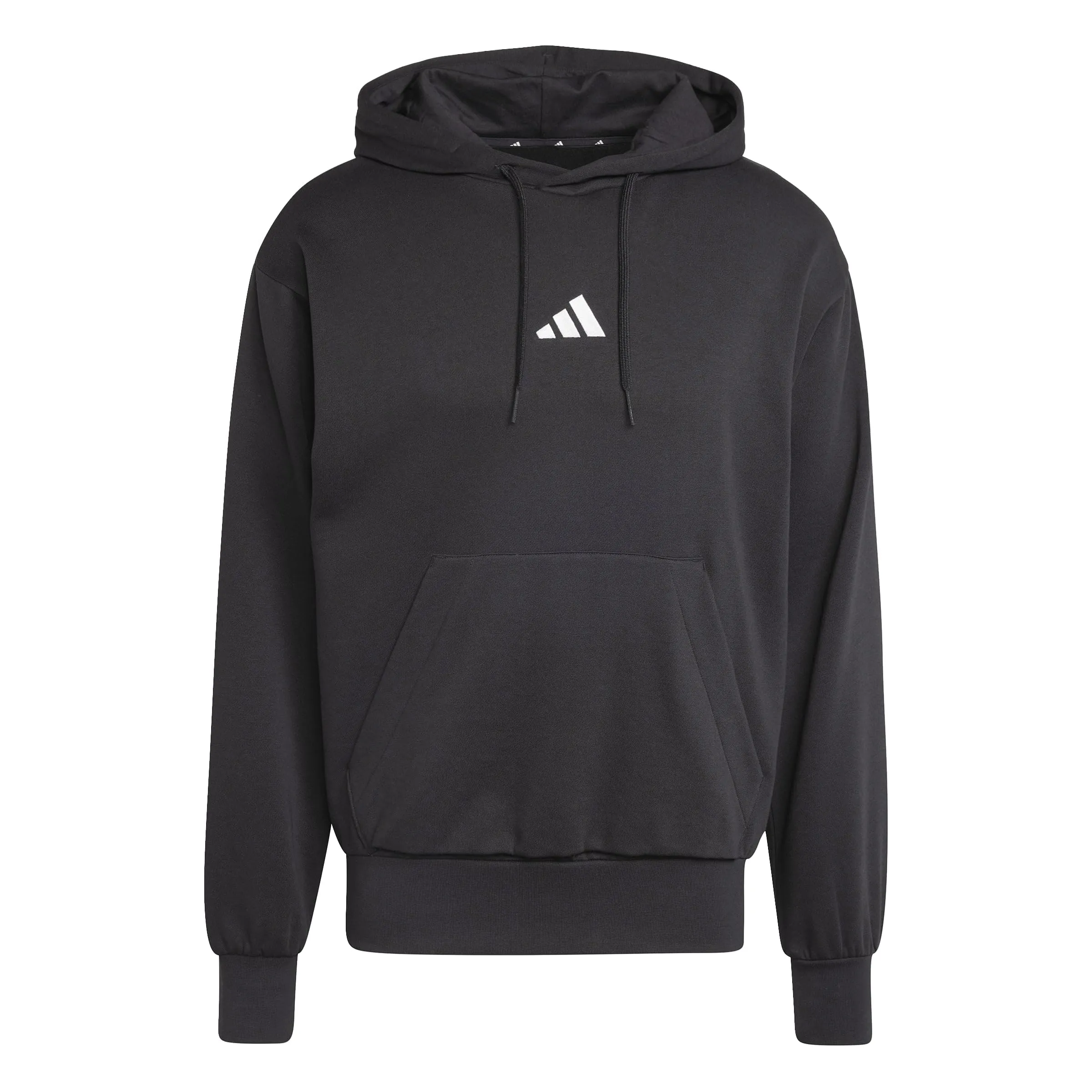 Adidas Essentials Feelcozy Fleece Hoodie Uomo, Nero/Bianco