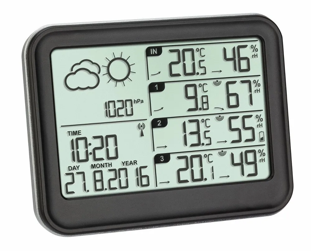 TFA Dostmann VIEW Stazione Meteo Wireless con Sensore Esterno, Nero