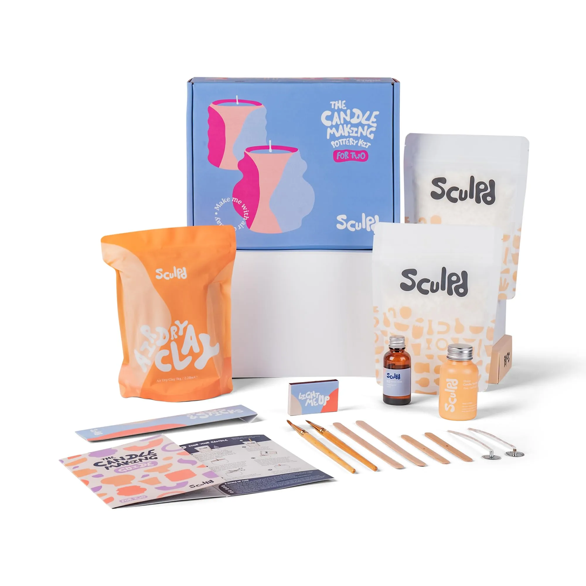 Sculpd - Kit Completo per Creare Candele con Argilla Autoindurente (per 2 Persone)