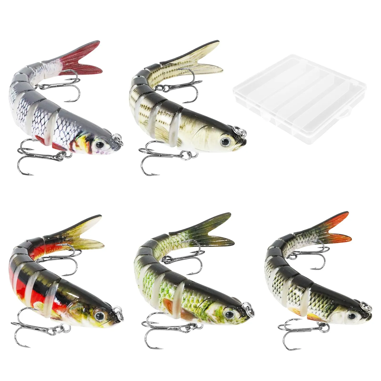 Set di 5 Esche Artificiali da Spinning per Pesca in Mare