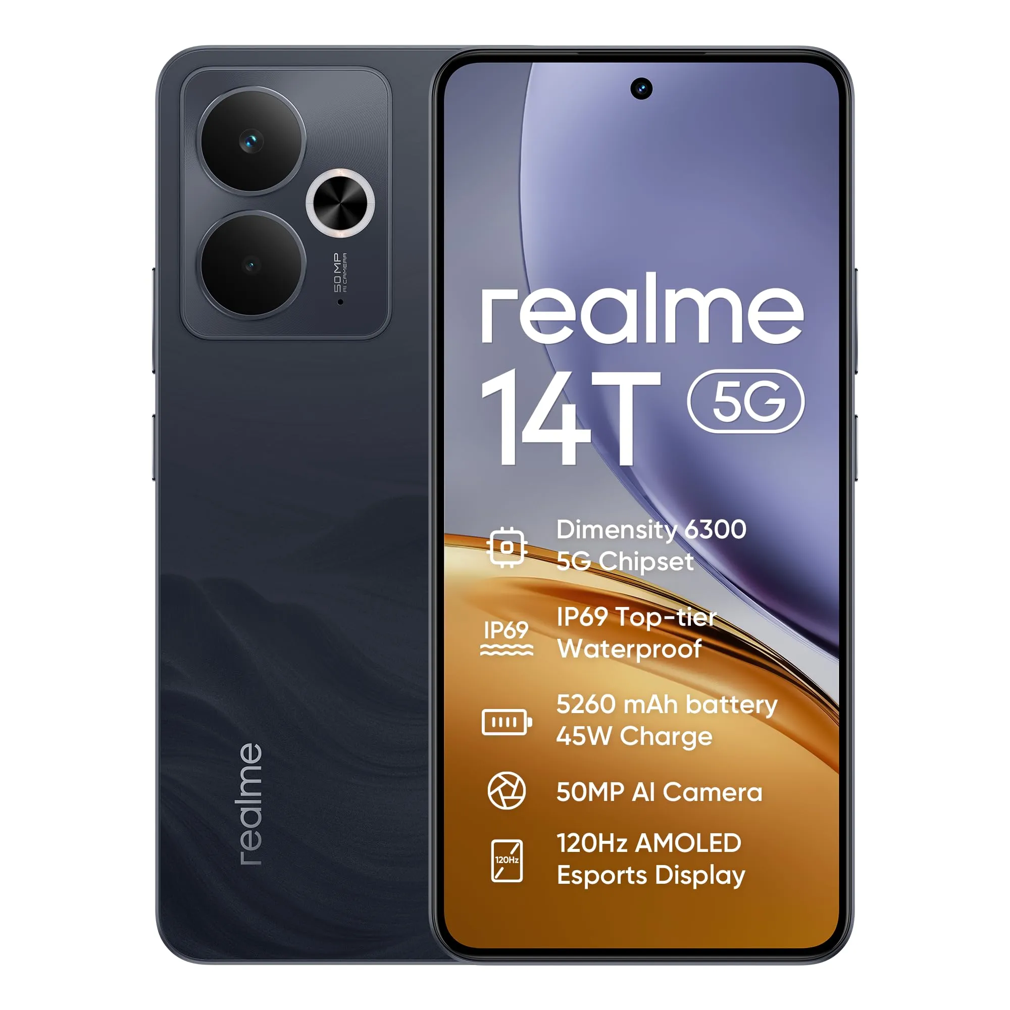 realme 14T 5G Smartphone - Nero Obsidiana