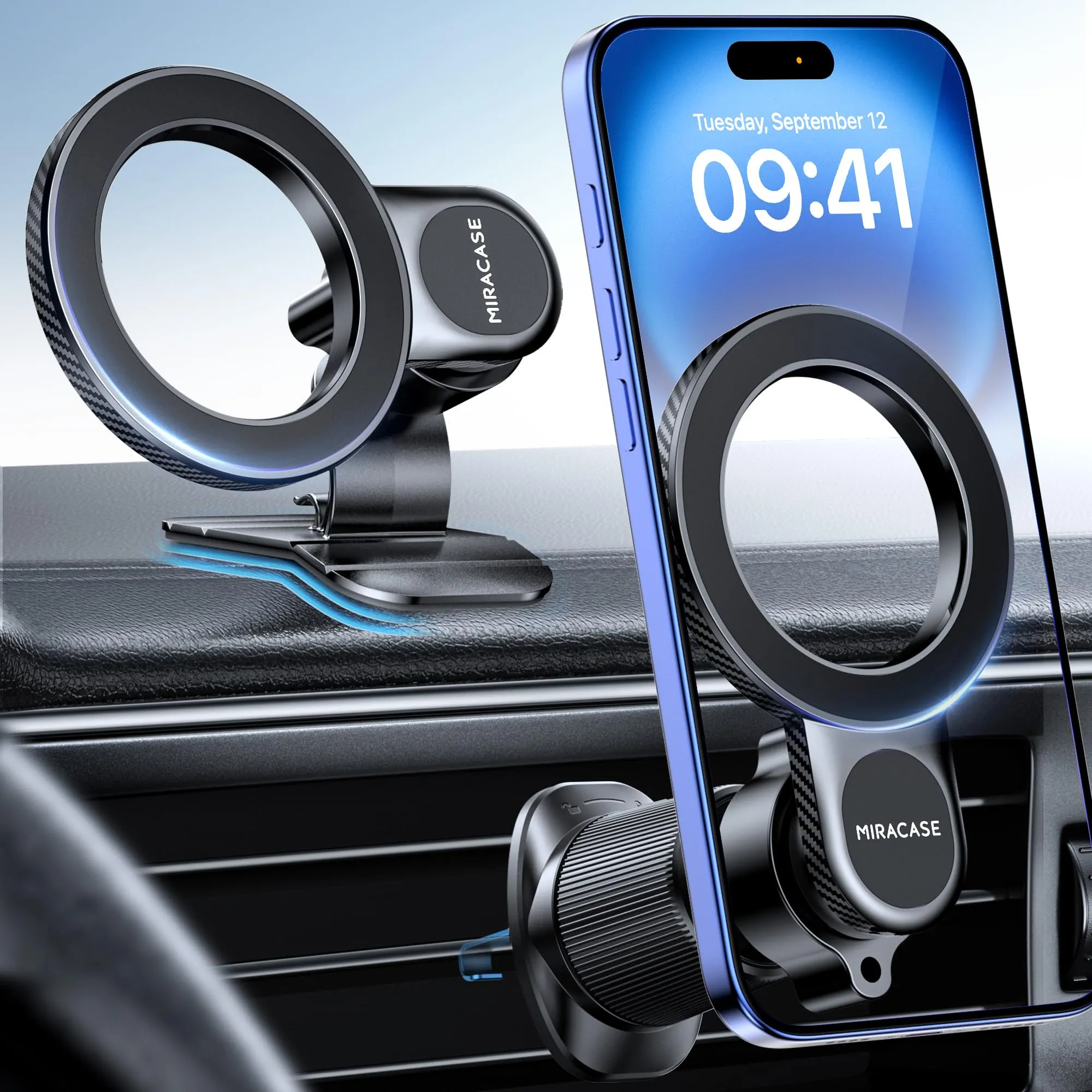 Miracase Porta Cellulare Auto MagSafe con Gancio in Metallo