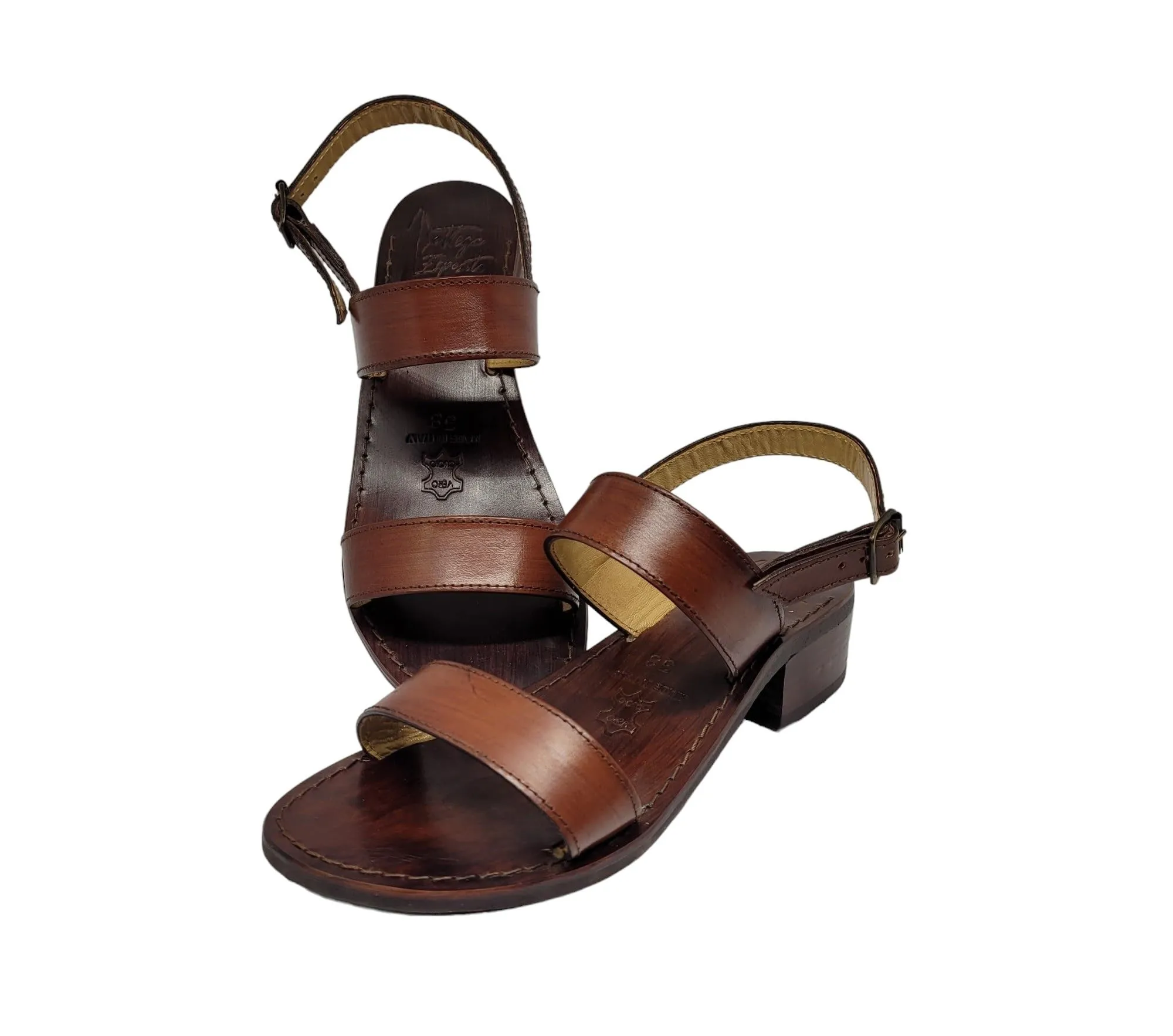 Sandali artigianali in pelle marrone - Handmade Italian Sandals