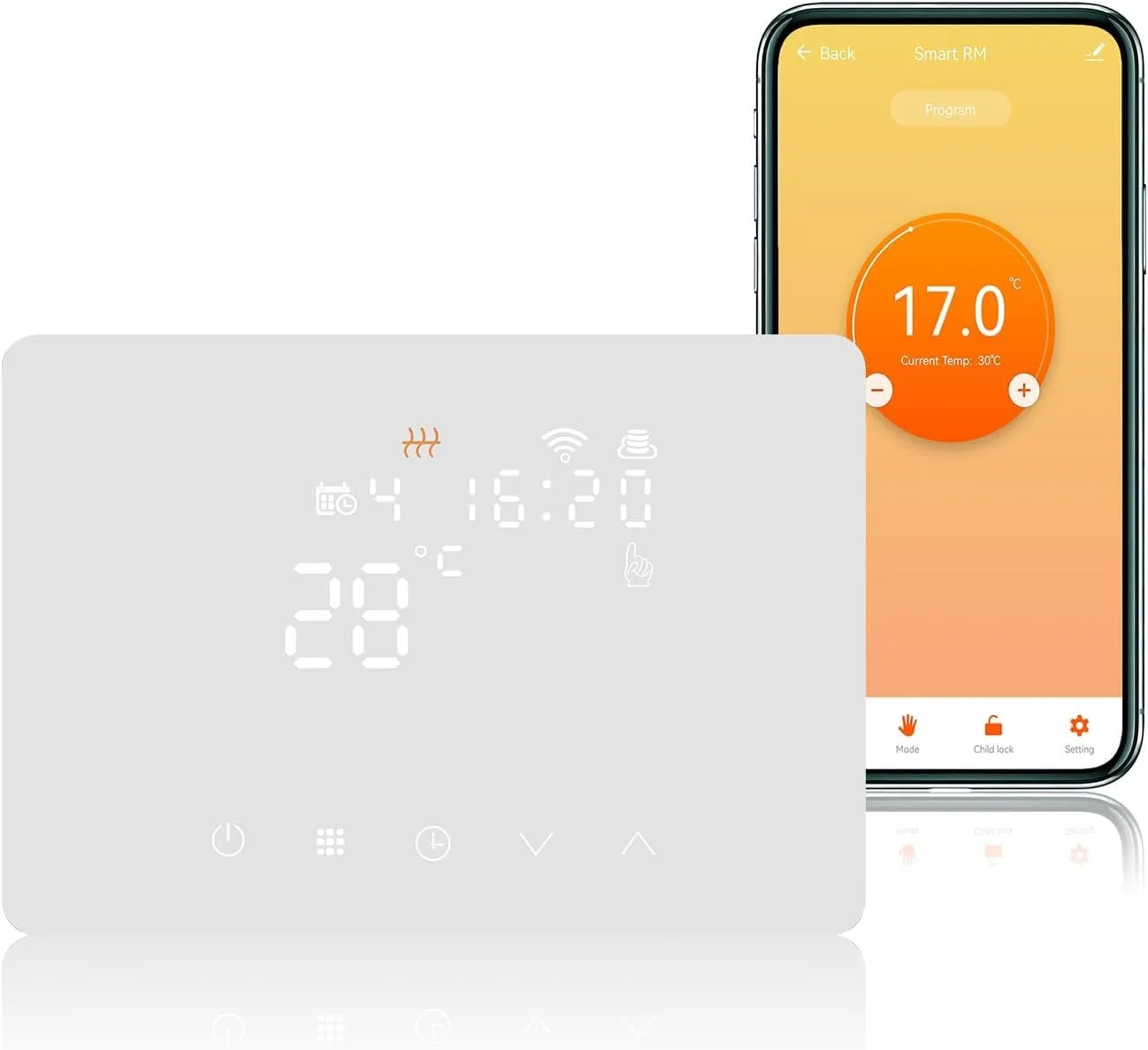 Termostato Caldaia WiFi Programmabile Smart Life Tuya, Compatibile Alexa e Google Assistant