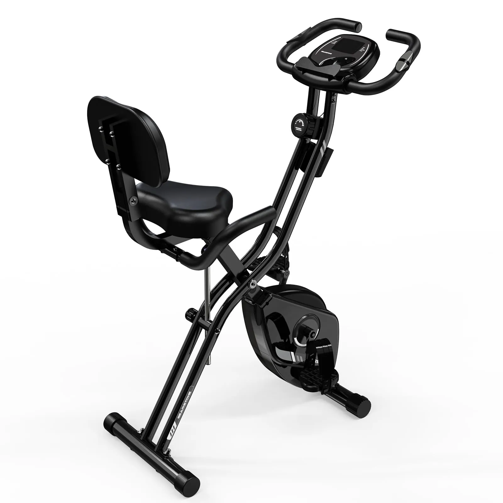 GEARSTONE Cyclette Pieghevole Magnetica con Sensore Cardio e Supporto per Telefono