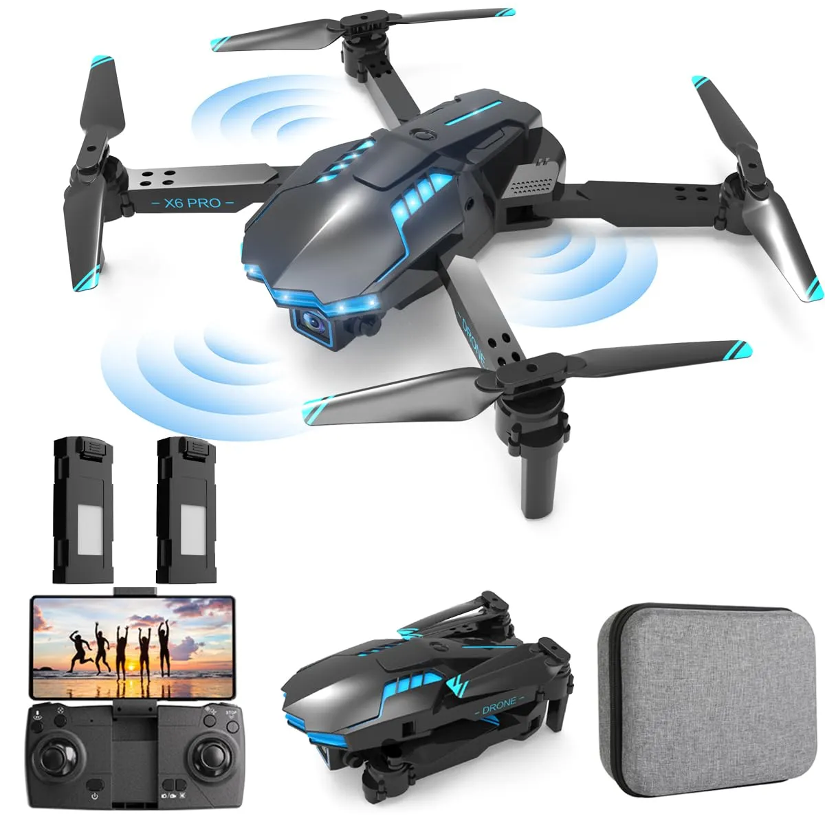 Drone Pieghevole con Telecamera HD 1080P - Ideale per Principianti e Bambini