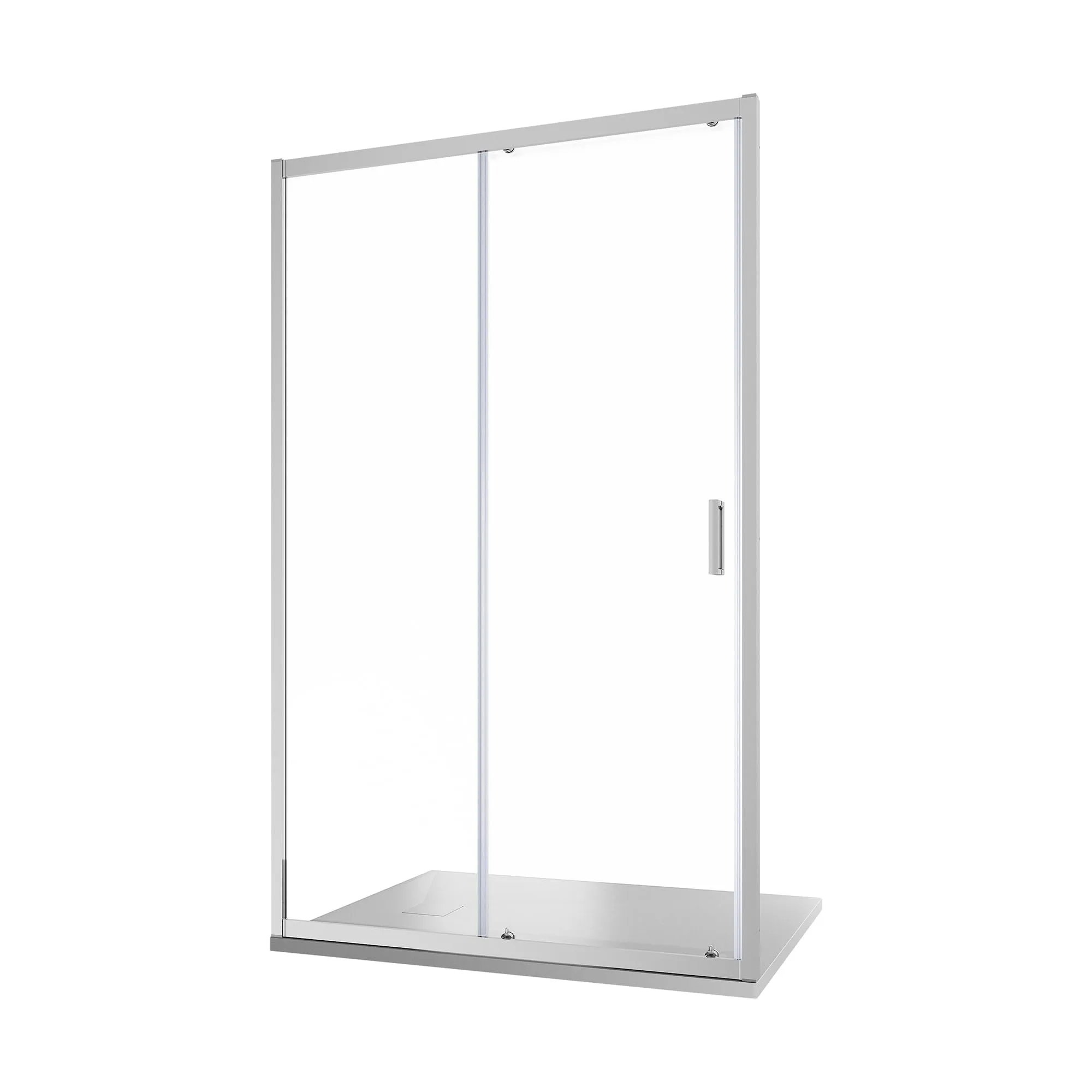 Box Doccia Nicchia 120cm Apertura Scorrevole Vetro Temperato 6mm Trasparente Profili Cromati h185cm mod. Tonga