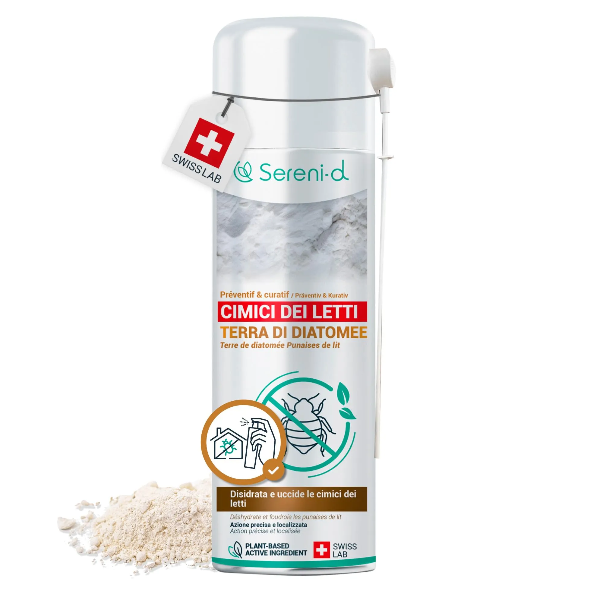 Terra di Diatomee Cimici da Letto - Aerosol Anti Cimici da Letto - Swiss Lab