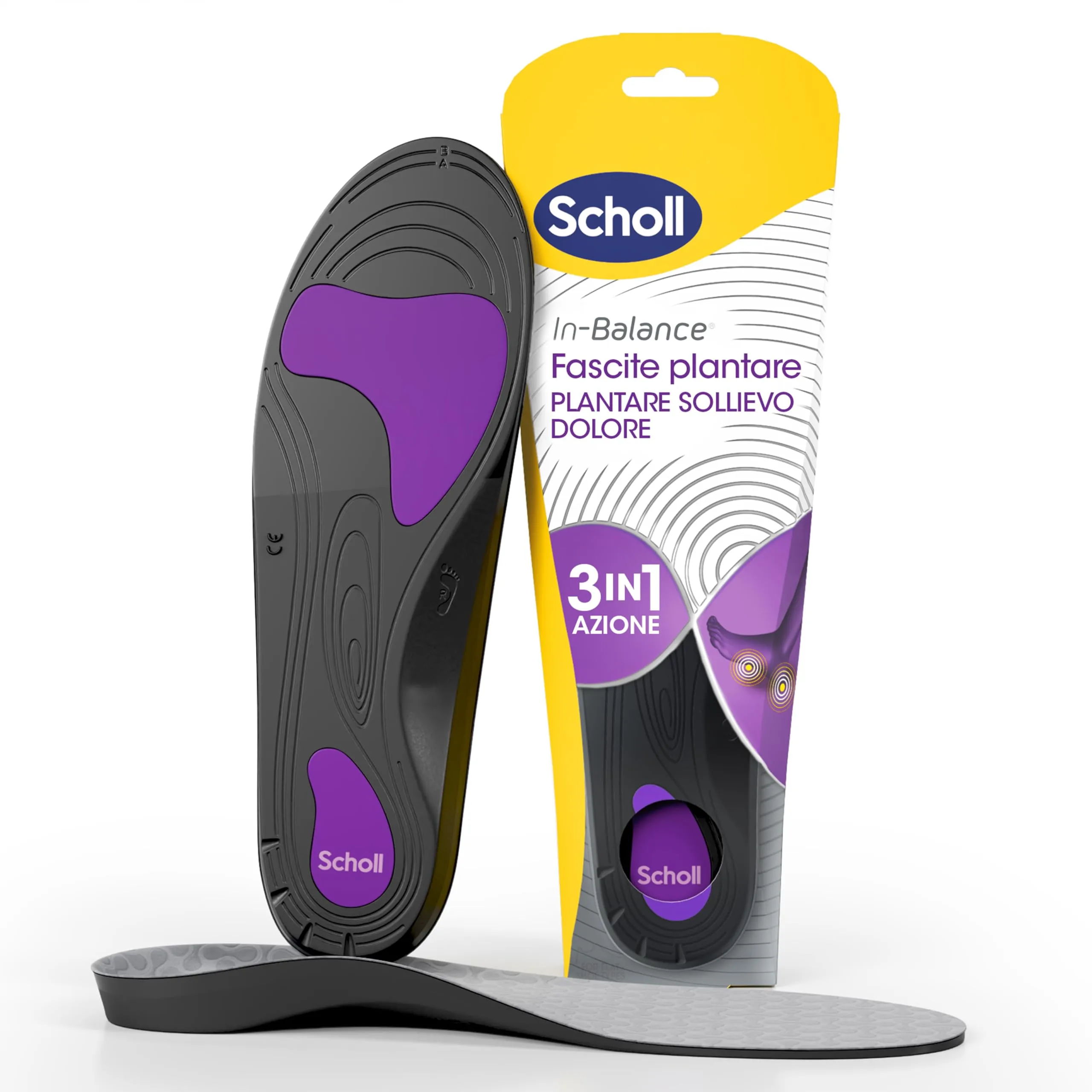 Scholl In-Balance Plantare Sollievo Dolore Fascite Plantare, Taglia L (42.5-45)