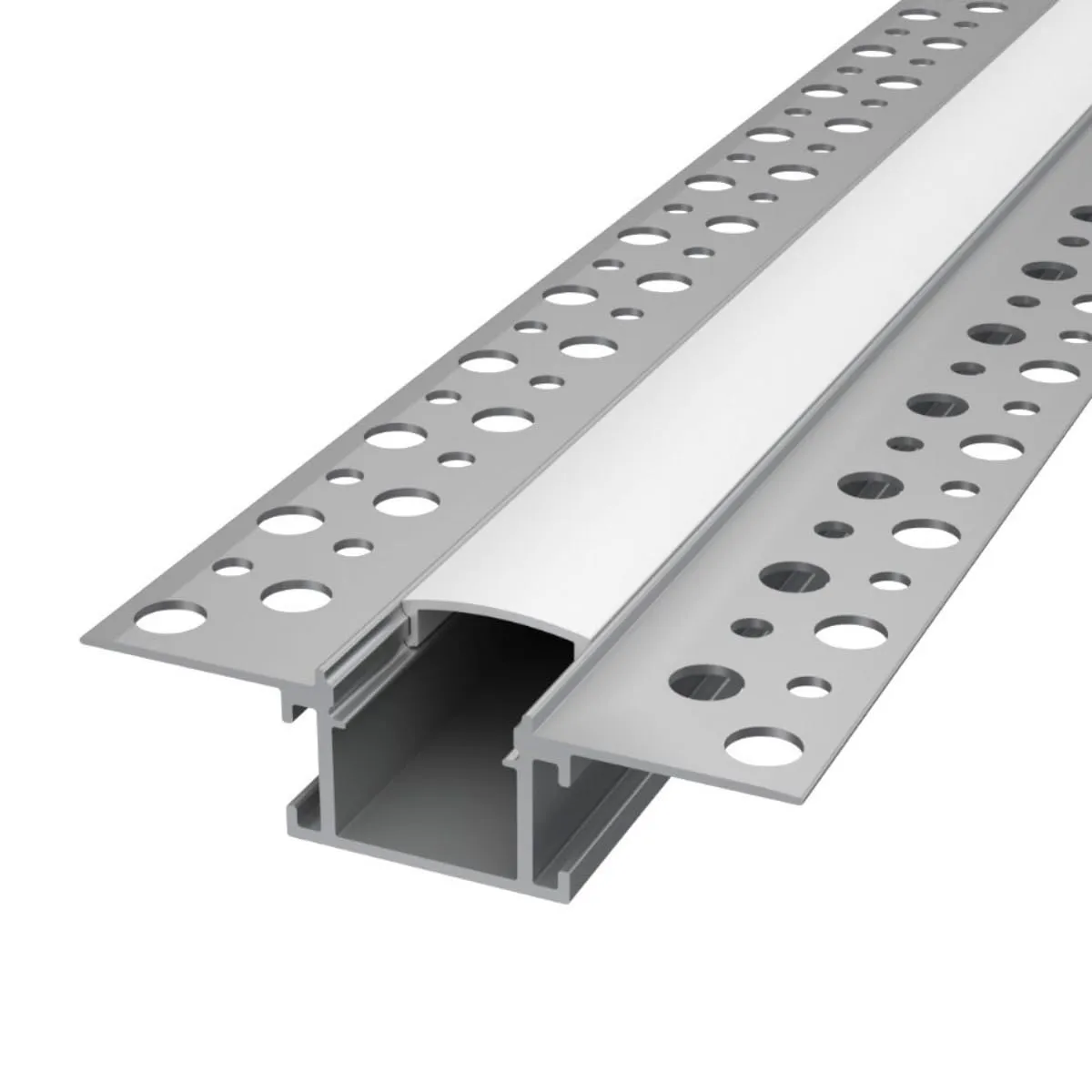Profilo in Alluminio da Incasso a Scomparsa in Cartongesso per Striscia LED - ALFA SMALL (2 Metri, Cover Opaca)