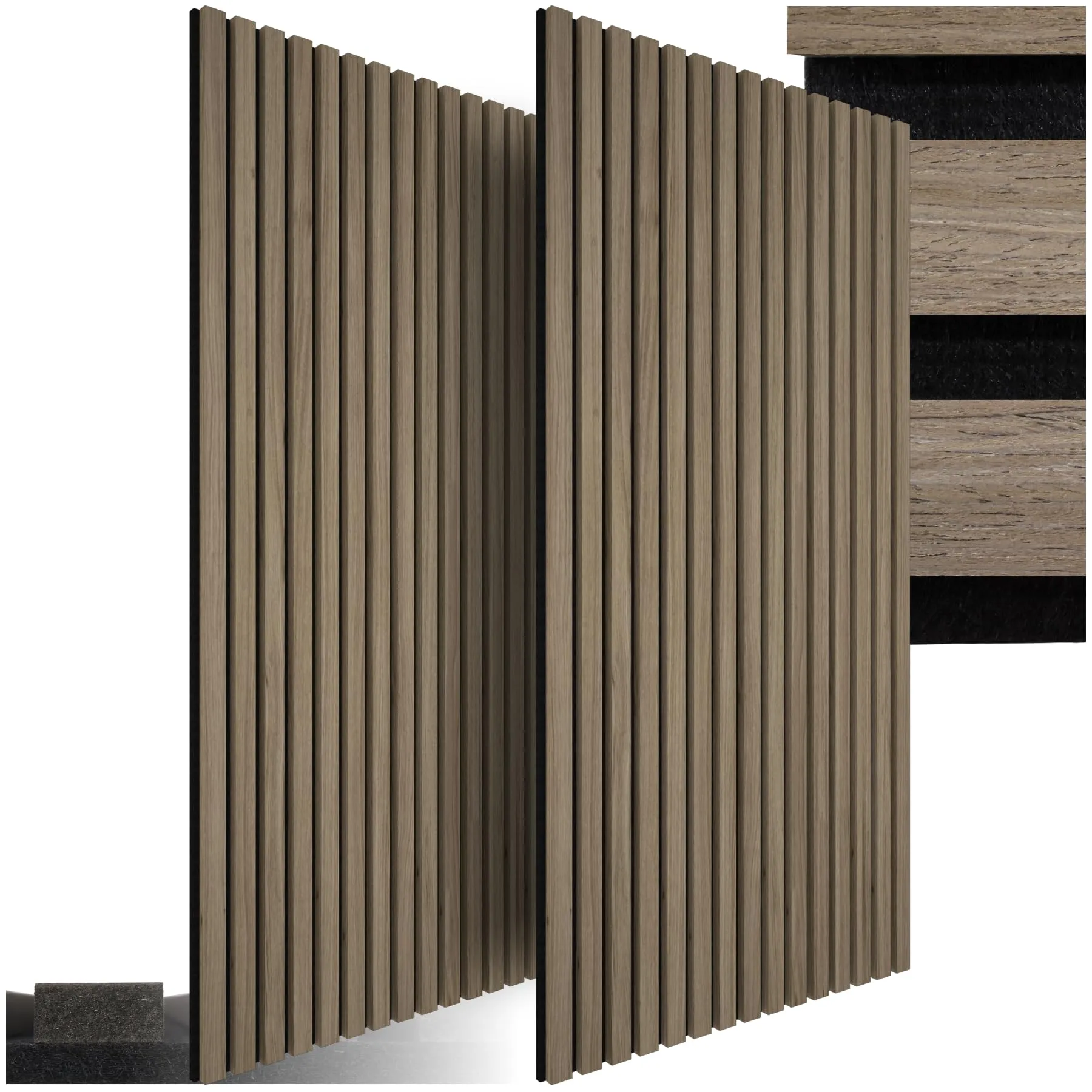 TecTake® Set di 2 Pannelli Acustici Effetto Legno, Pannelli Fonoassorbenti Decorativi per Pareti, Pannelli Fonoassorbenti Soffitto, Pannelli Murali, Design Moderno - Rovere Scuro