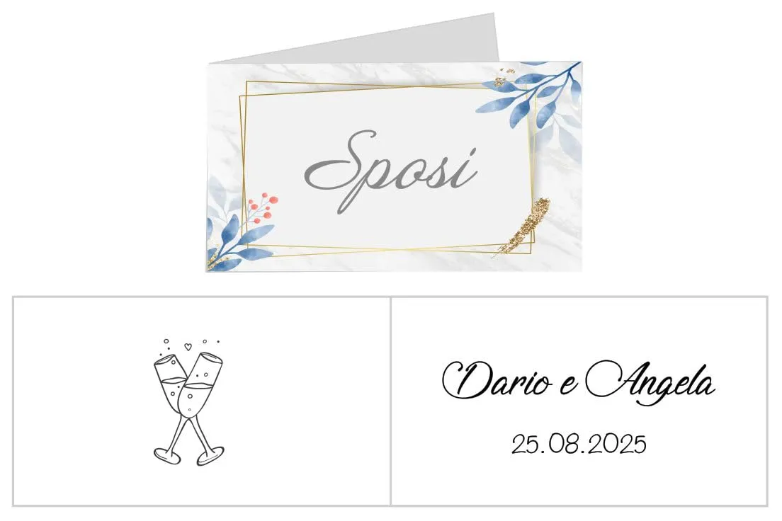 Etichette Pieghevoli Personalizzate per Bomboniere e Confetti - Modello LIB010