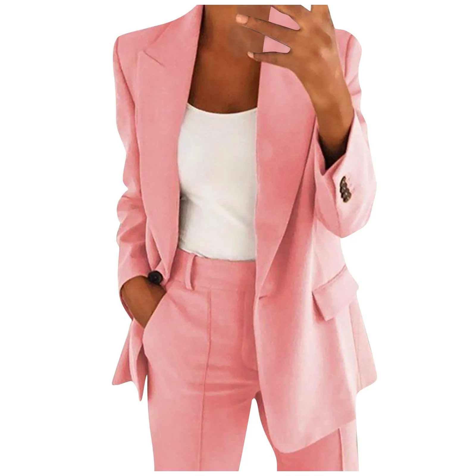 Completo Donna Elegante Tailleur Blazer Completa Completo Tailleur Pantaloni e Giacca Taglie Forti da Cerimonia Tailleur Pantalone Estivo Curvy Ufficio e Lavoro Tuta Due Pezzi