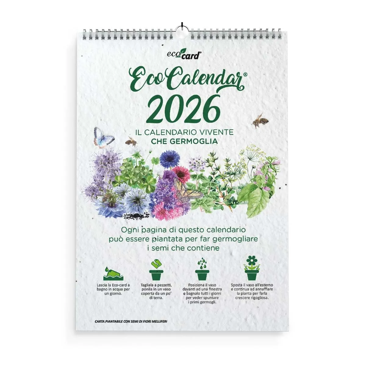 Calendario Ecologico 2026 in Carta Piantabile EcoCalendar® - Un Fiore di Anno!