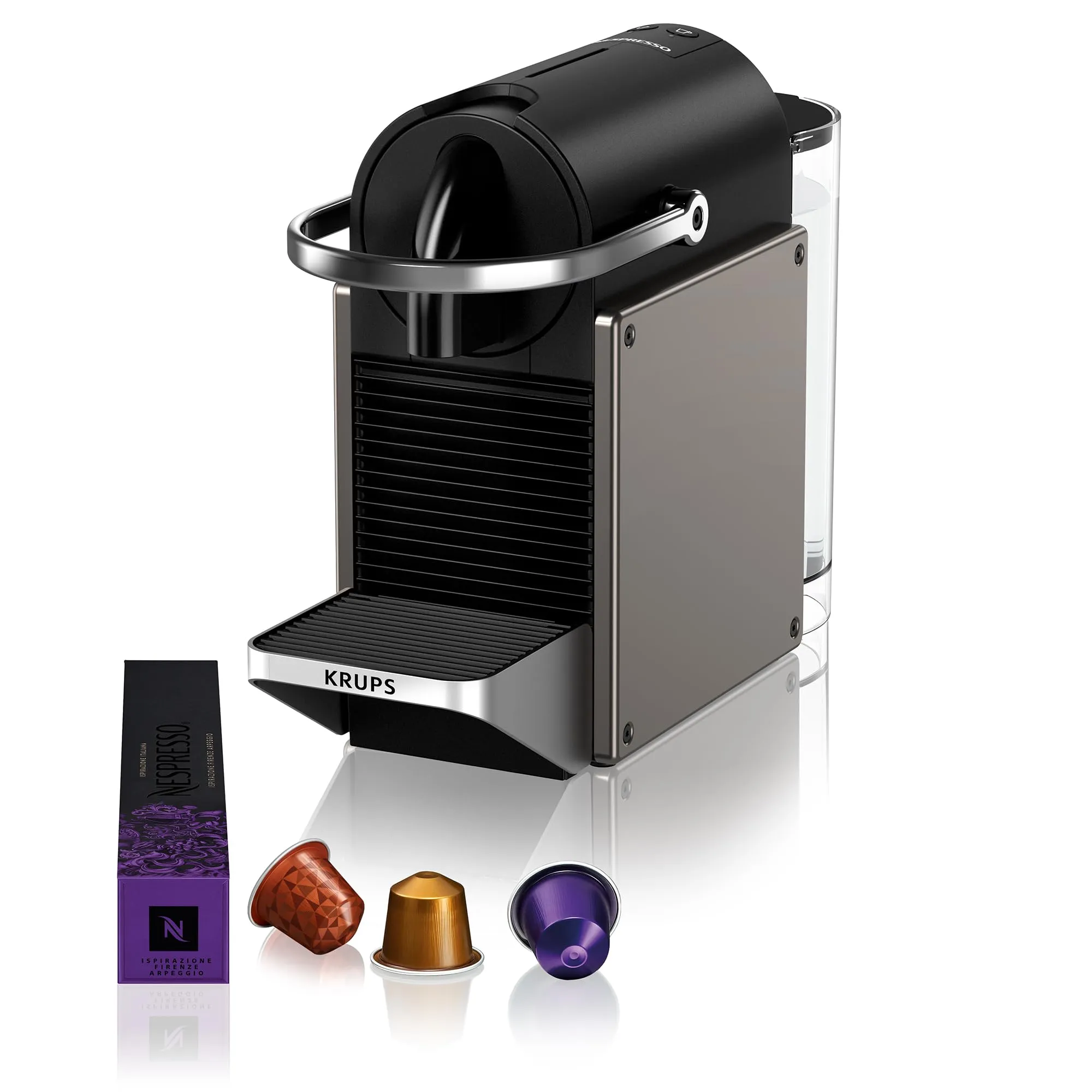 Krups XN306TK Nespresso Pixie Titan, Macchina per caffè Espresso