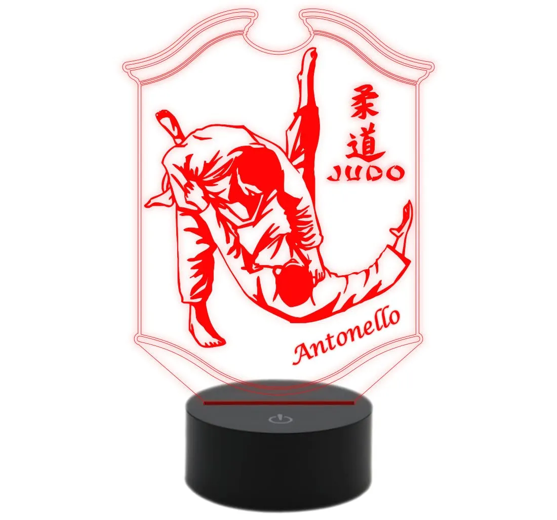 LAMPADA LED Judo Personalizzata - 7 Colori e Nome, Idea Regalo Originale