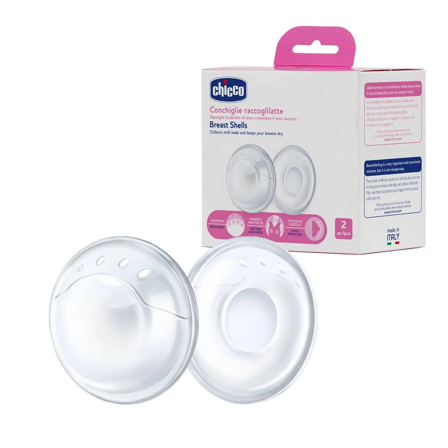 Chicco Conchiglie Raccoglilatte in Silicone - 2 Pezzi