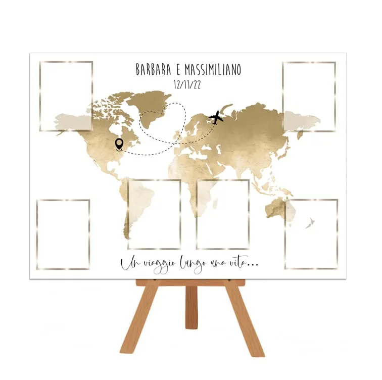 Tableau de Mariage Tema Viaggio Personalizzabile
