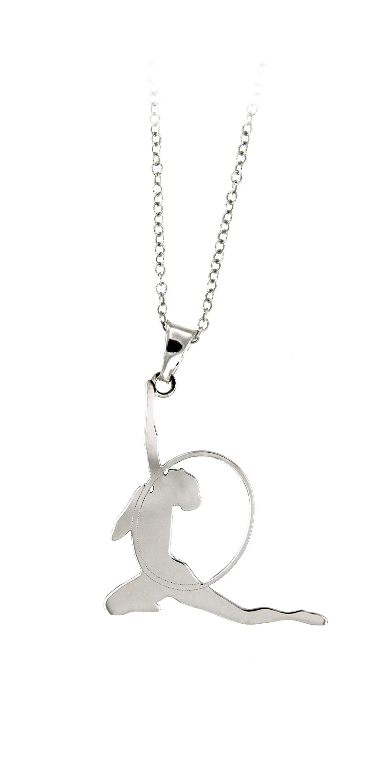 Collana con Ciondolo Ginnasta con Cerchio in Argento 925
