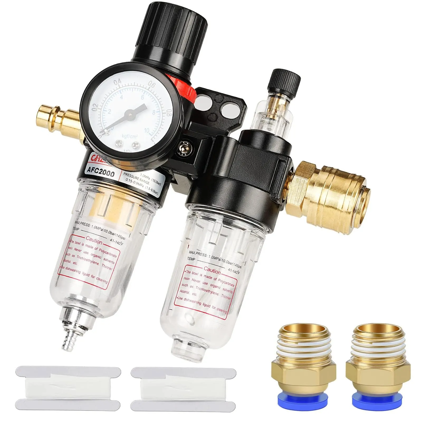Oumuik Riduttore di Pressione Aria Compressa 1/4" con Separatore d'Acqua