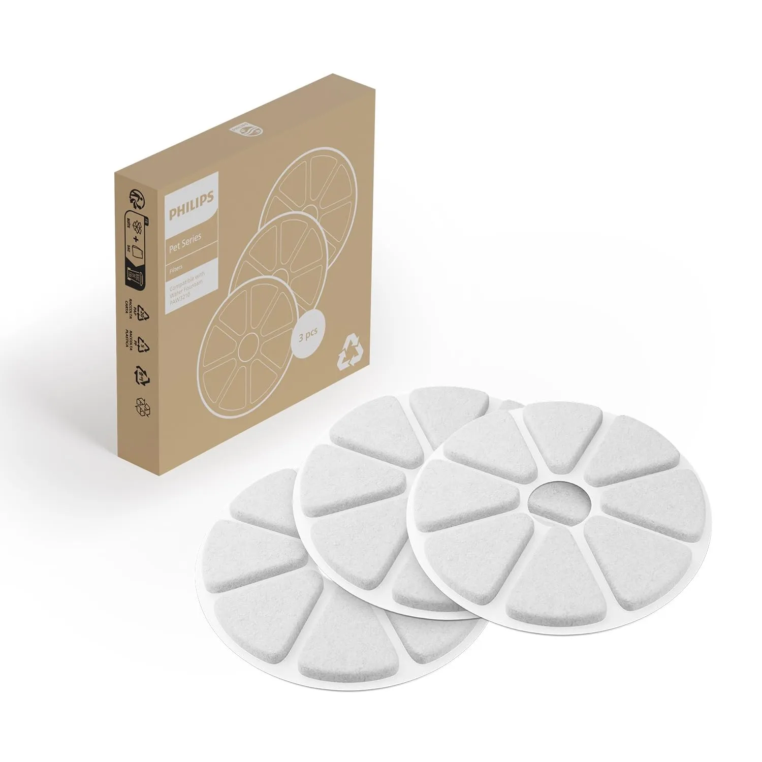Filtri di Ricambio per Fontanella Philips Pet Series (PAW0010/01) - Confezione da 3