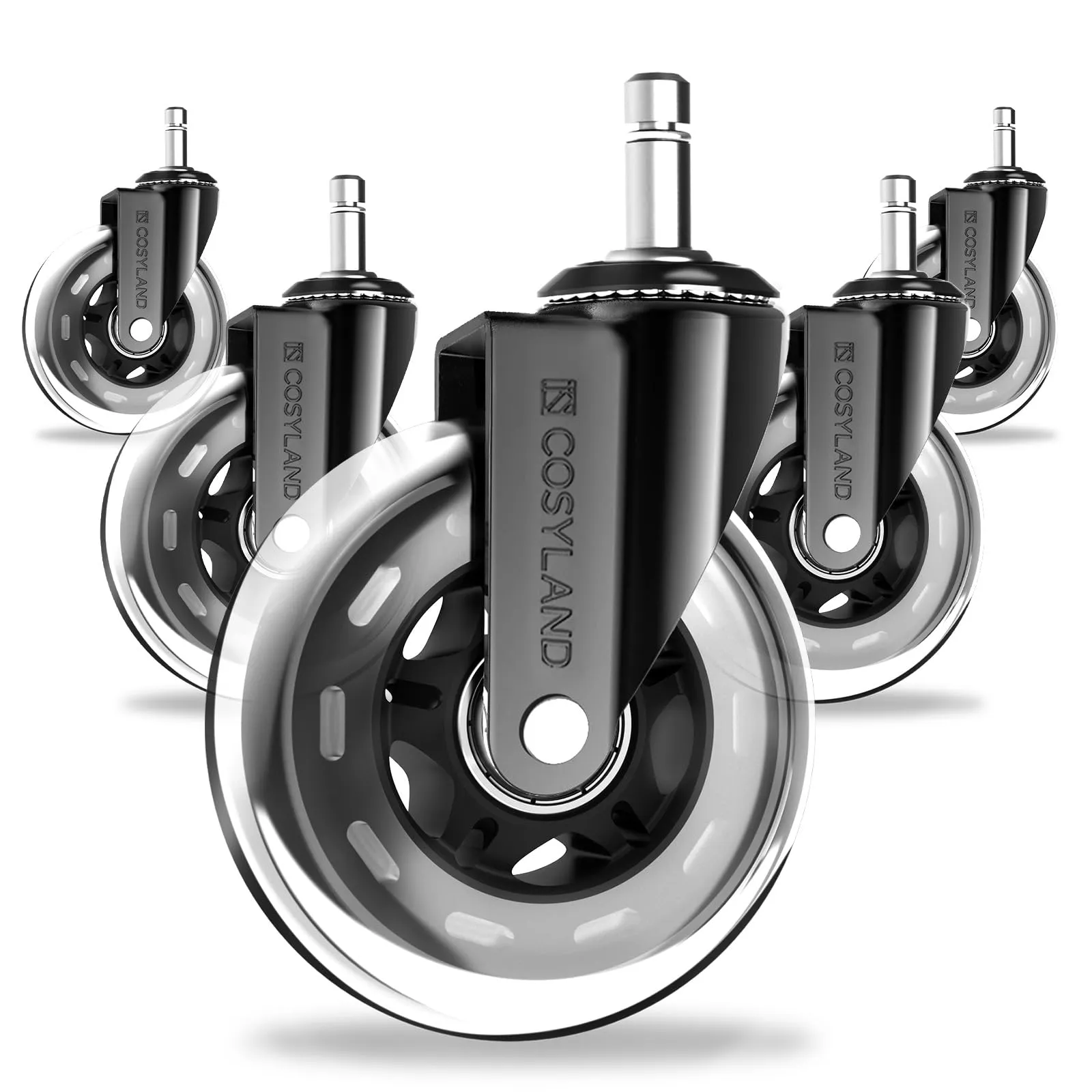 COSYLAND Set 5 Ruote Sedia Ufficio 11x22mm