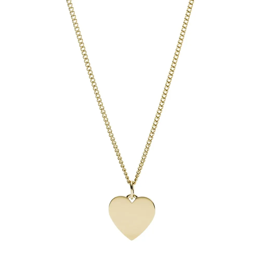 Fossil Collana da Donna in Acciaio Inossidabile Dorato con Ciondolo a Cuore