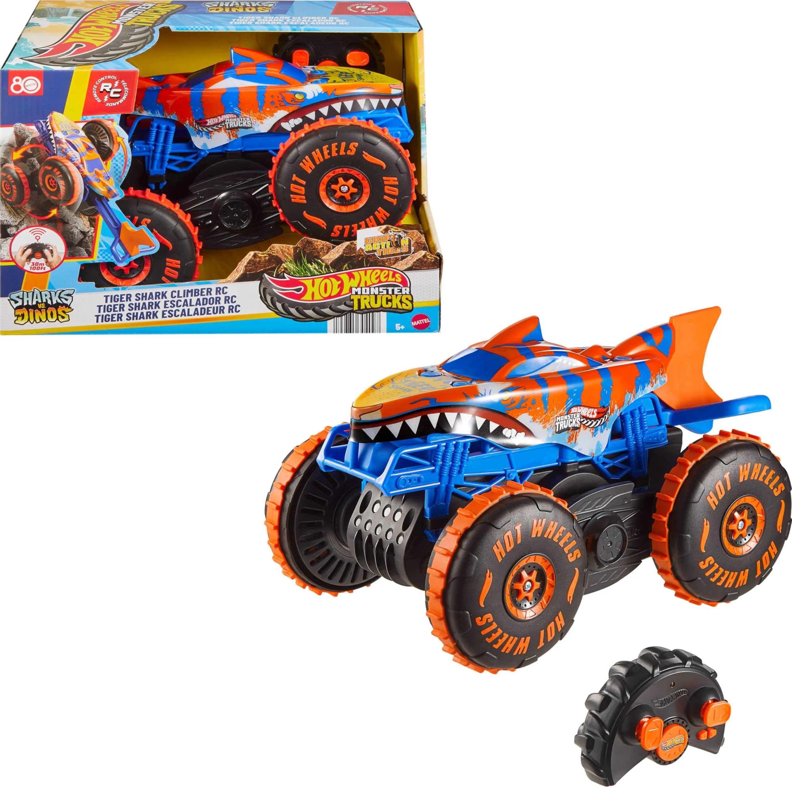 Hot Wheels Monster Trucks Tiger Shark Super Scalatore RC