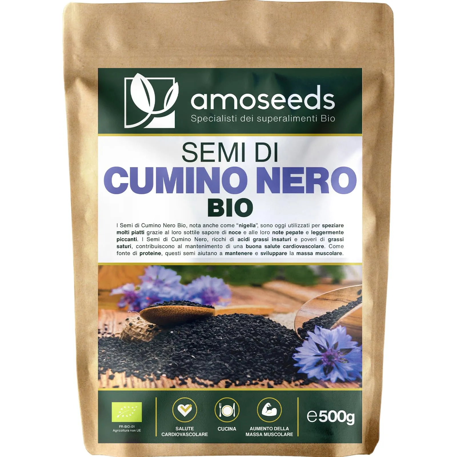 Semi di Cumino Nero Intero BIO 500G - Amoseeds