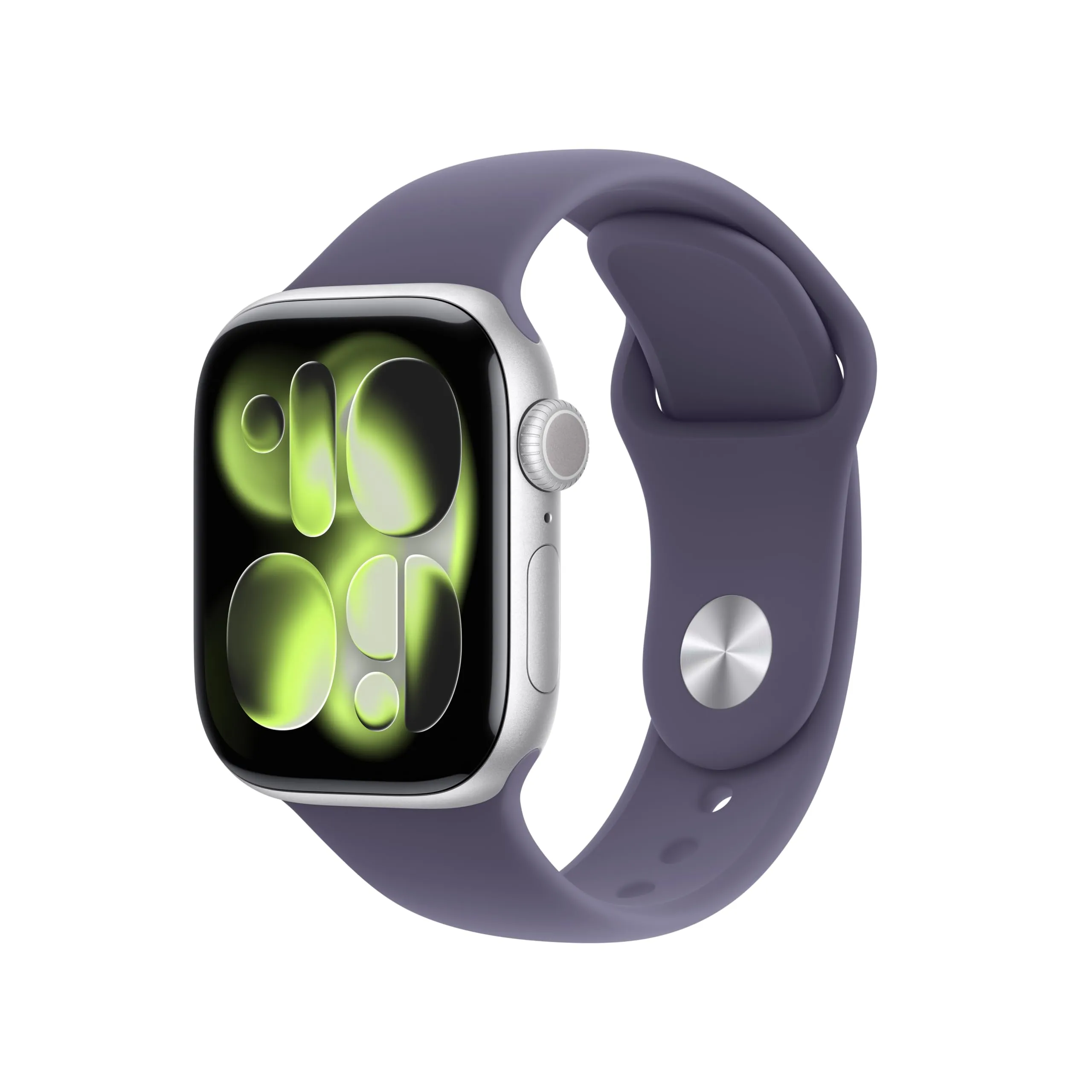Apple Watch Series 11 GPS, Cassa 42 mm in alluminio color argento con Cinturino Sport viola nebbia - M/L