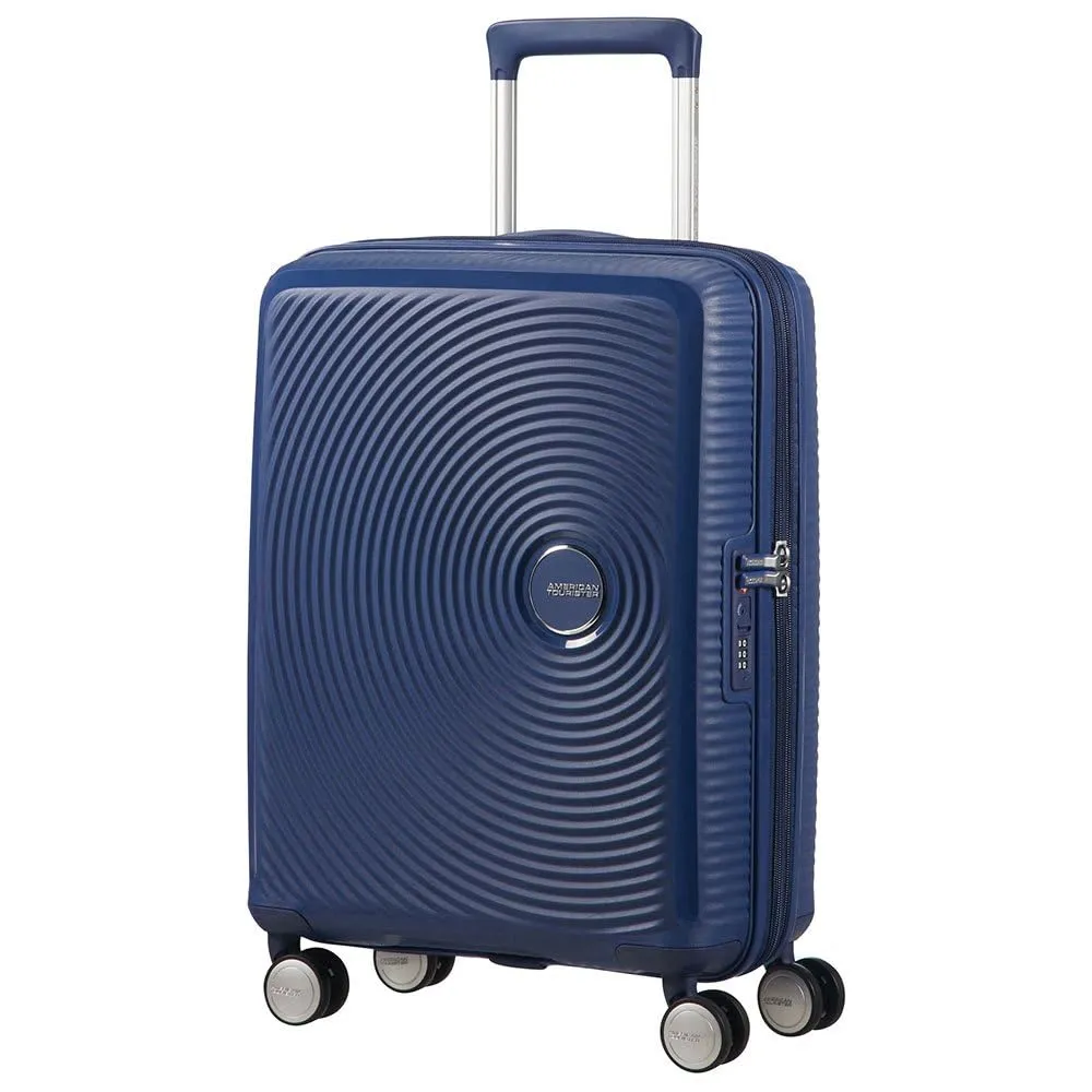 American Tourister Soundbox - Valigia Spinner Espandibile da cabina, 55 cm, 41 L, Blu (Midnight Navy)