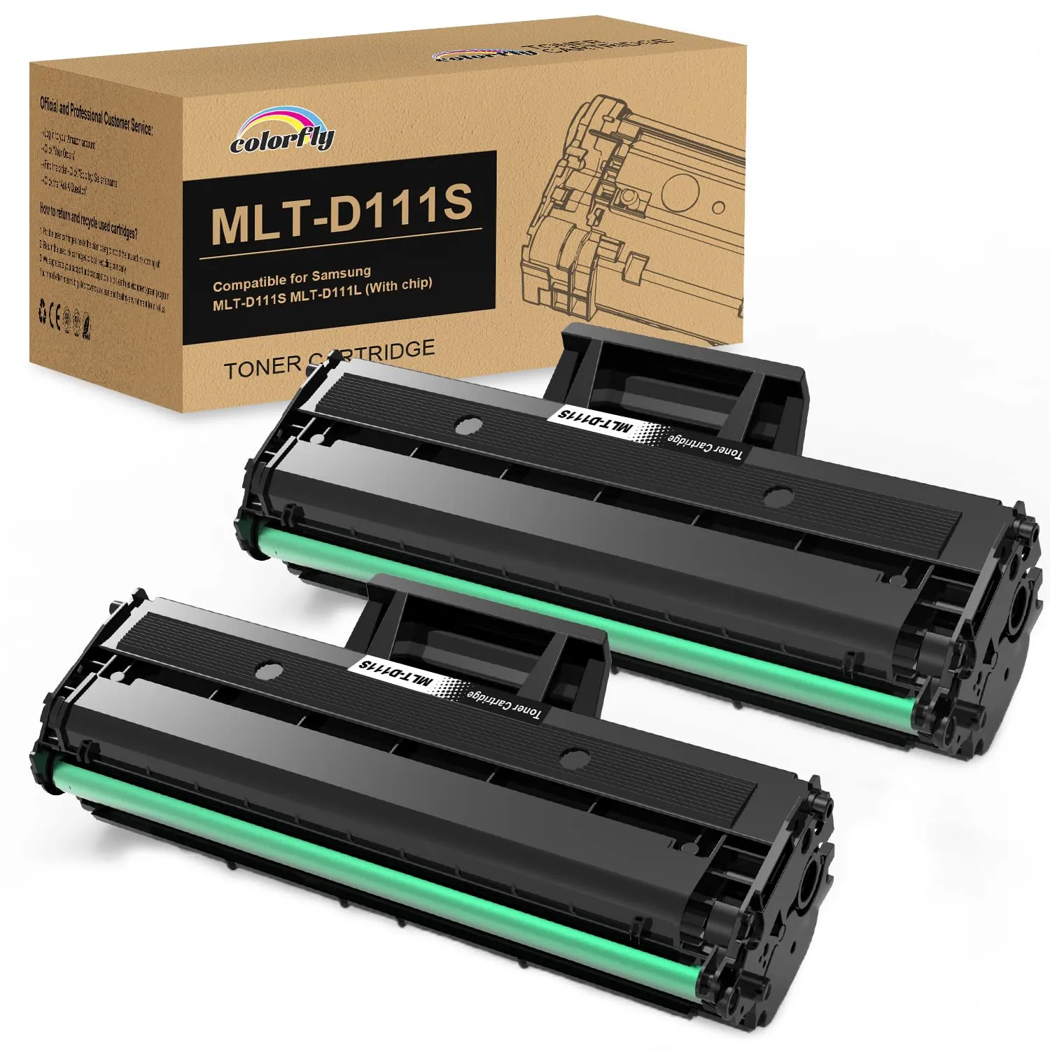 Colorfly D111S Toner Compatibile per Samsung Xpress M2070W (2-Pack)