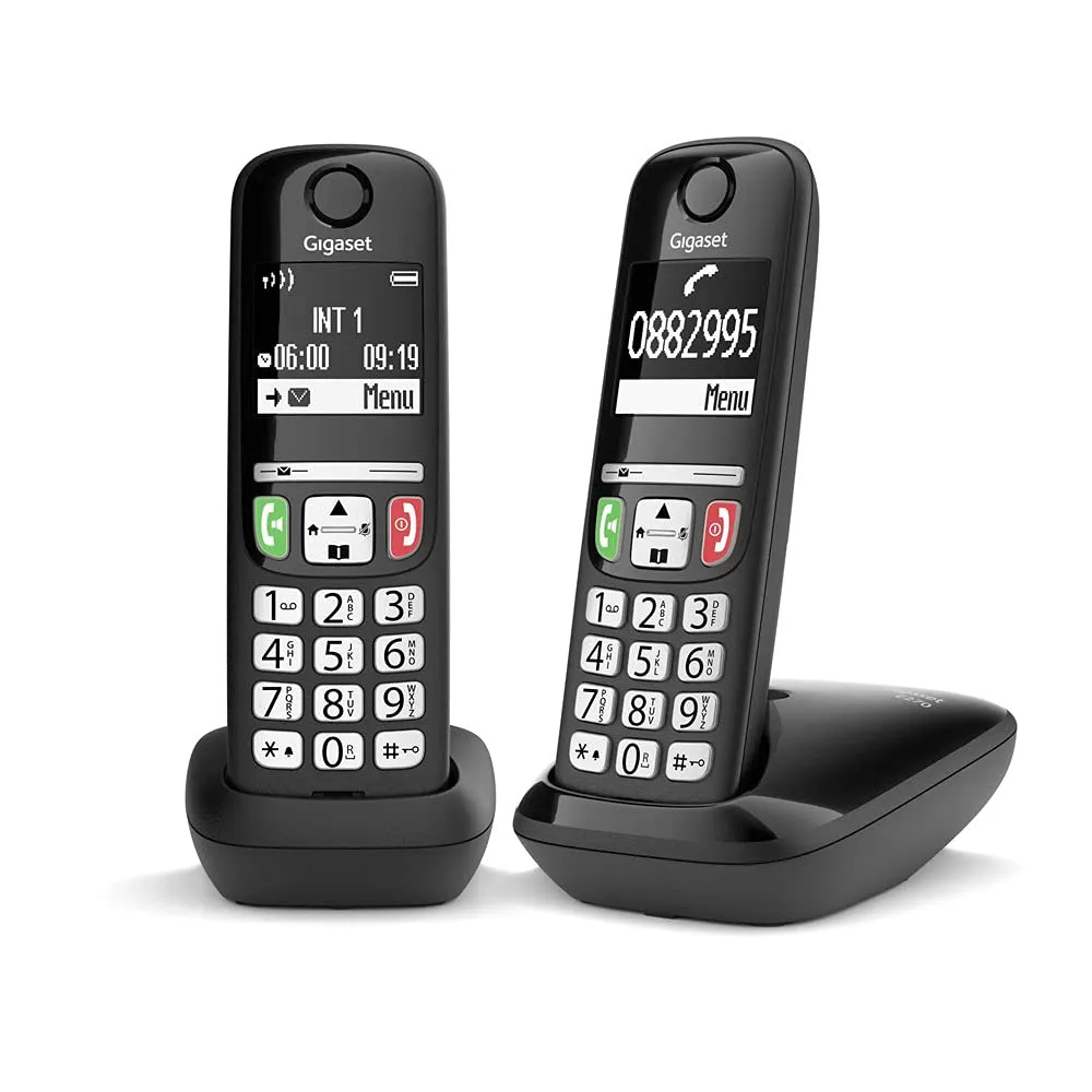 Gigaset cordless duo E270 con tasti grandi | Nero