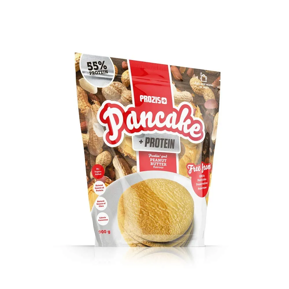Prozis Pancake + Protein - Pancake di Avena con Proteina, 900 g, Burro di Arachidi