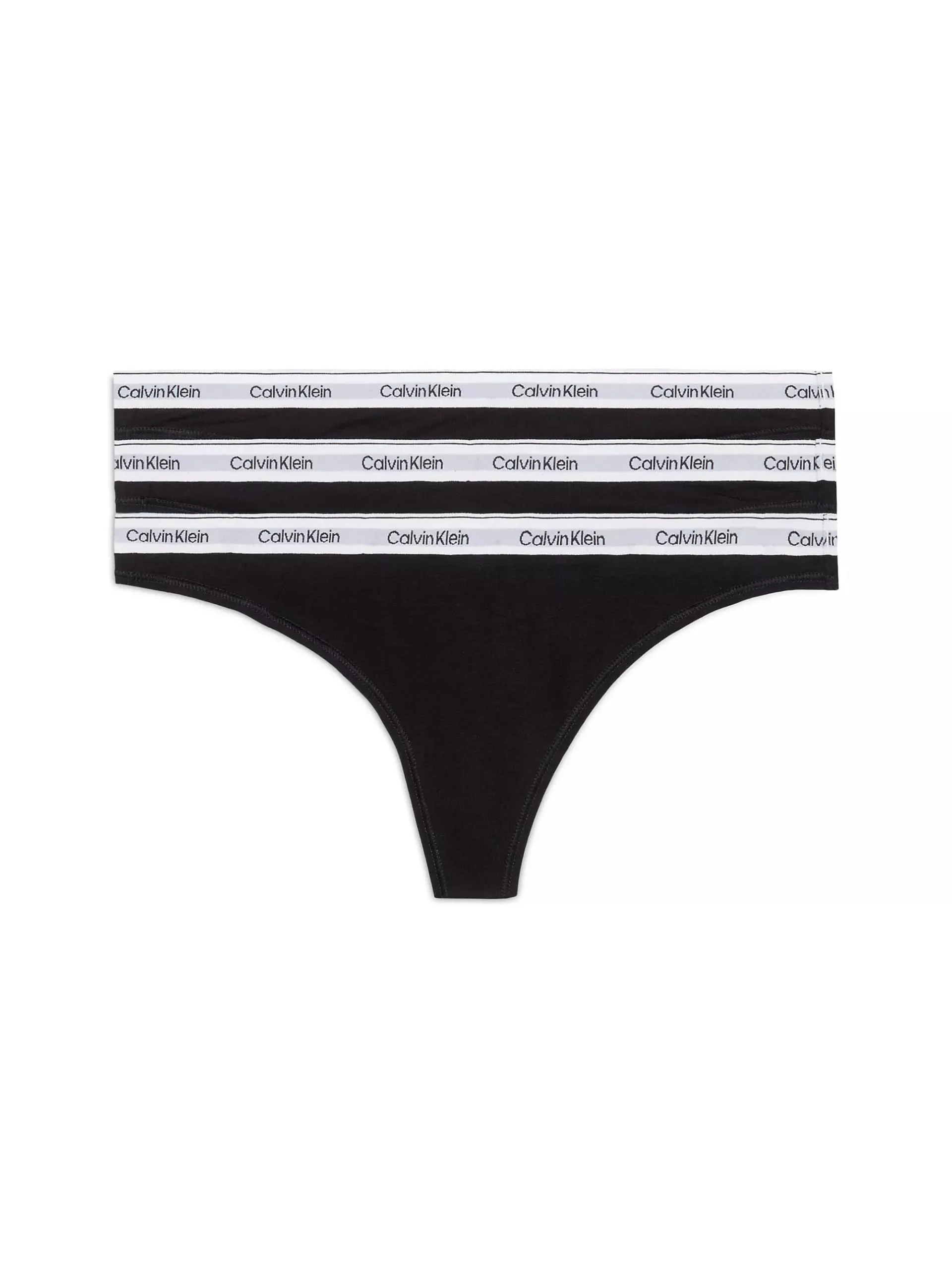 Calvin Klein Perizomi Donna Confezione da 3 Modern Logo Tanga, Nero