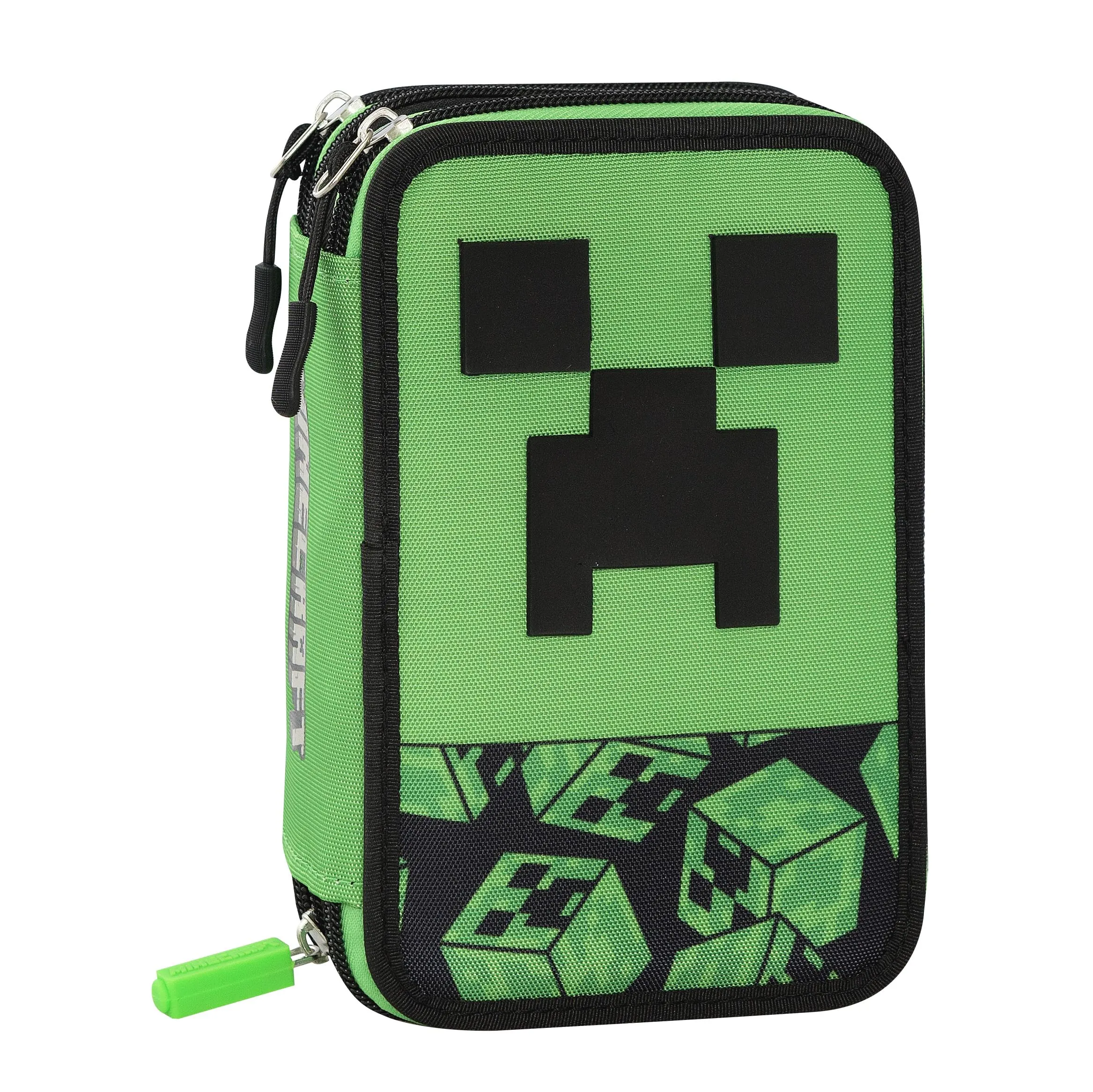 Astuccio Scuola Ufficiale Minecraft 3 Scomparti con Cancelleria