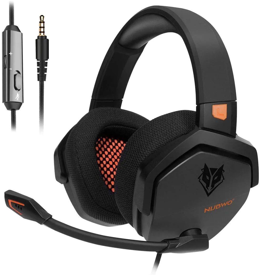 NUBWO Cuffie Gaming Arancioni per PS4, PS5, PC, Xbox One