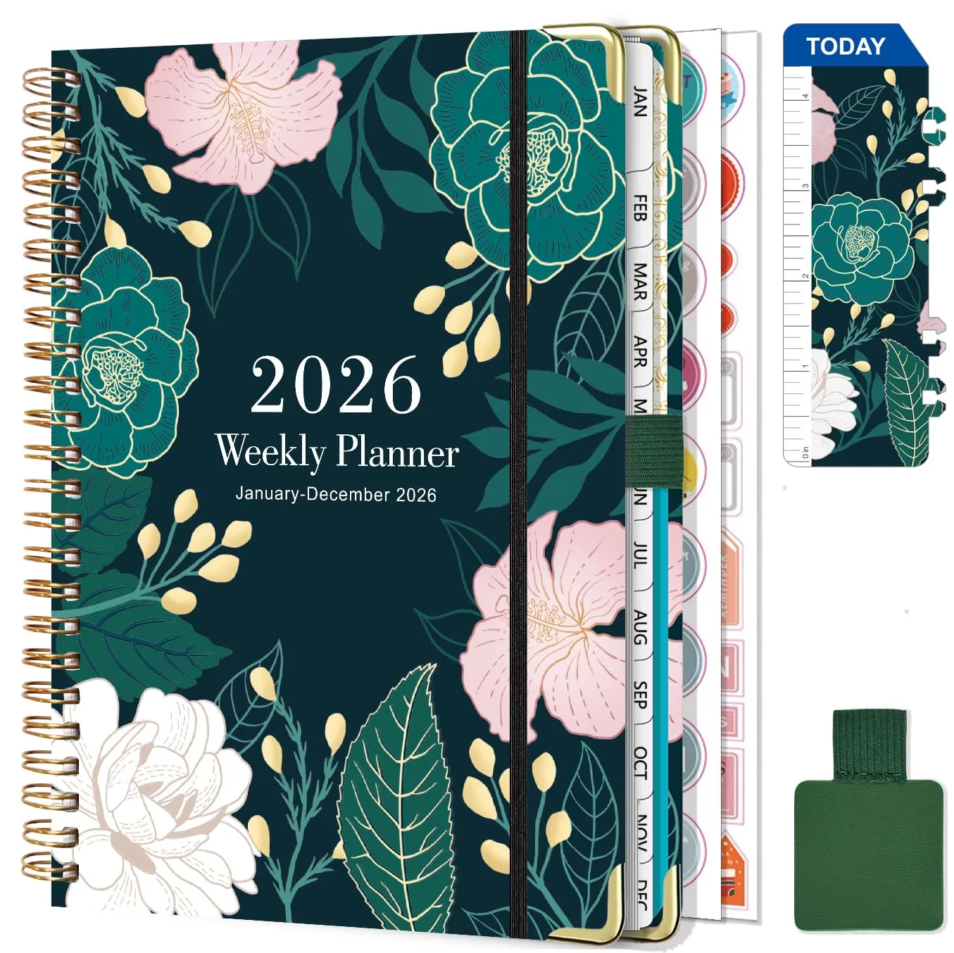 Gumiho Agenda 2026 Settimanale Spiral - A5 Planner Verde Scuro