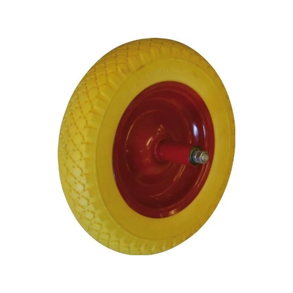 Ruota Piena Gialla per Carriola Maurer - Massima Resistenza e Affidabilità