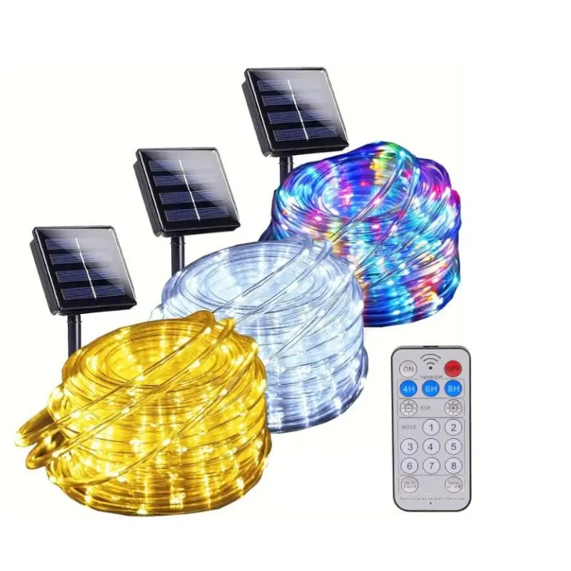 Striscia Natalizia LED da Esterno con Pannello Solare e Telecomando