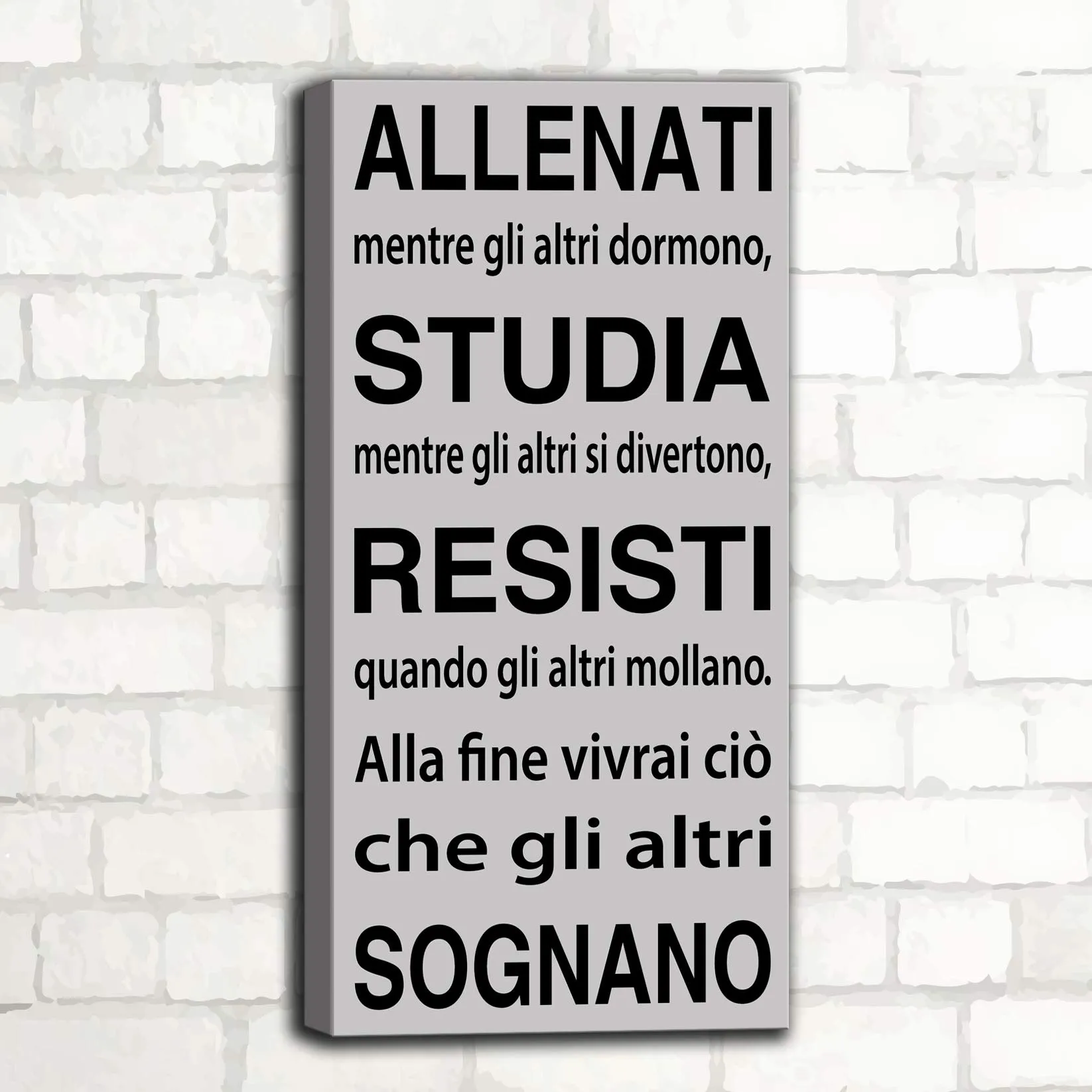 Quadro su Tela con Frase Motivazionale Stile Moderno