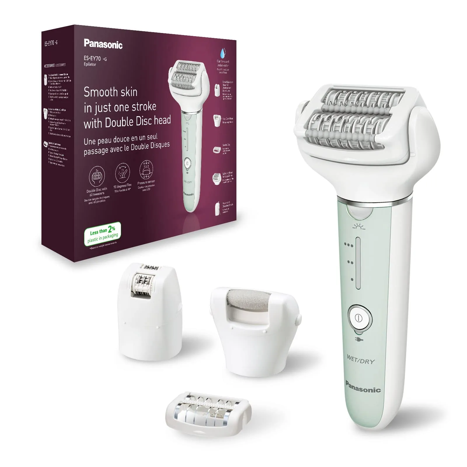Panasonic ES-EY70 Epilatore a Doppio Disco Wet&Dry