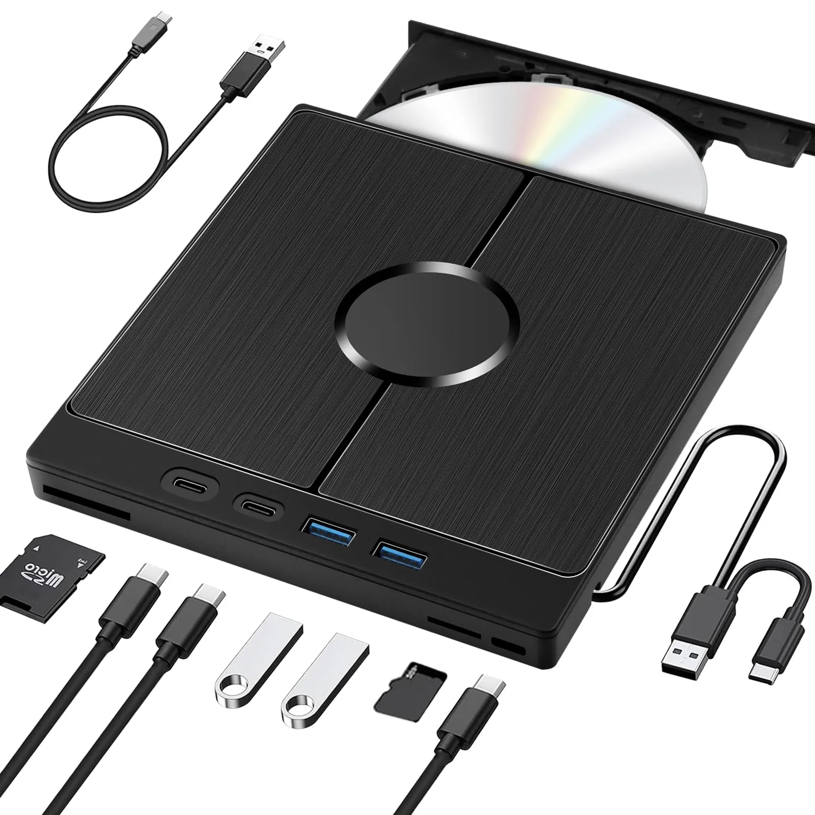 Masterizzatore DVD Esterno 9-in-1 con USB 3.0 e Lettore SD/TF