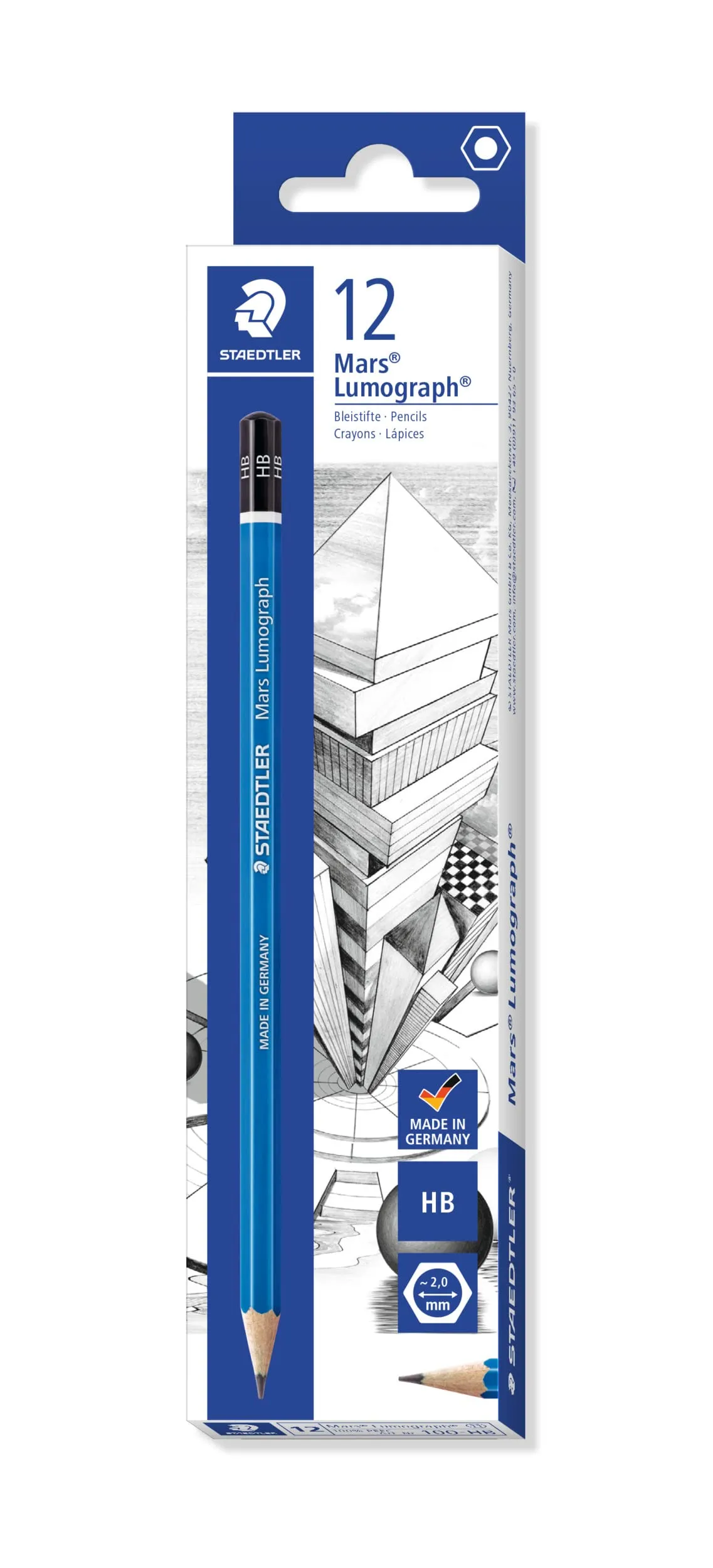 Staedtler Mars Lumograph 100 Matita in Grafite HB - Scatola da 12